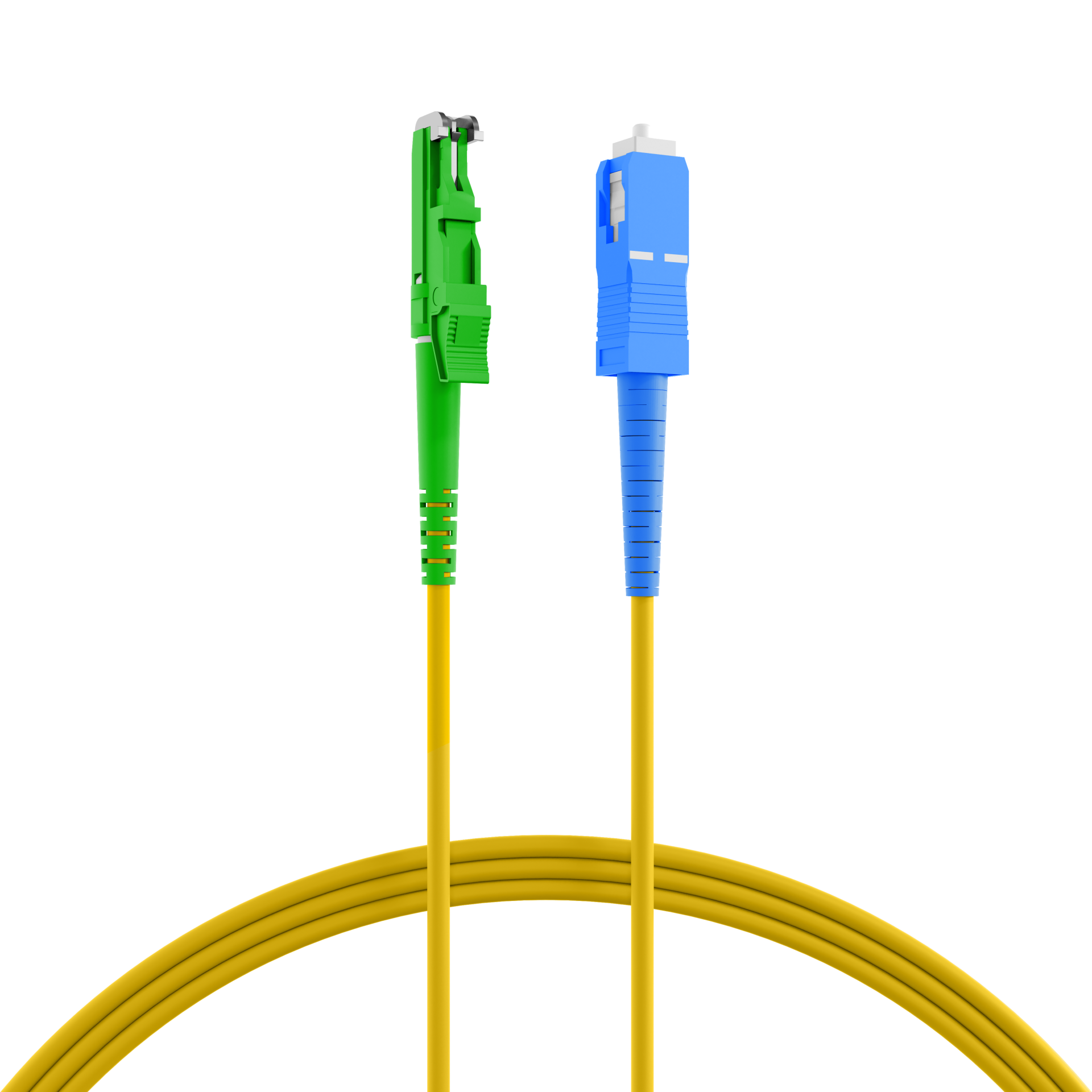 Simplex patch cable E2000/APC-SC OS2 G657A1 15m LSZH 3mm yellow