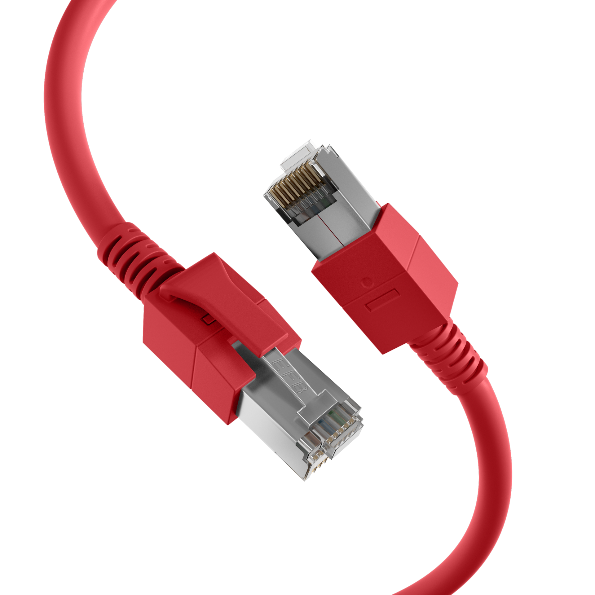 RJ45 Patch Cord Cat.6A S/FTP FRNC VC LED red