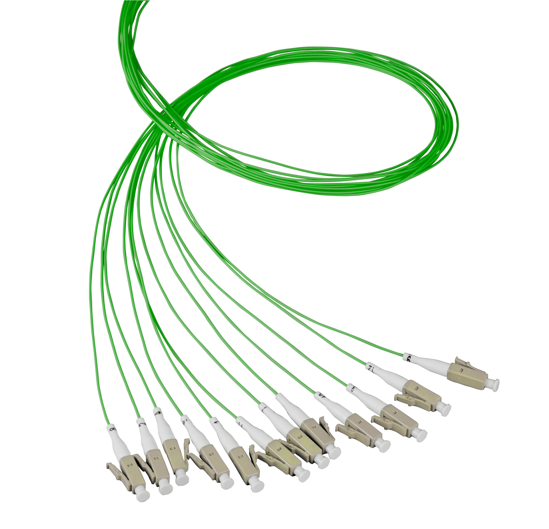 Fiber pigtail LC 50/125µ OM5, lime green,2m