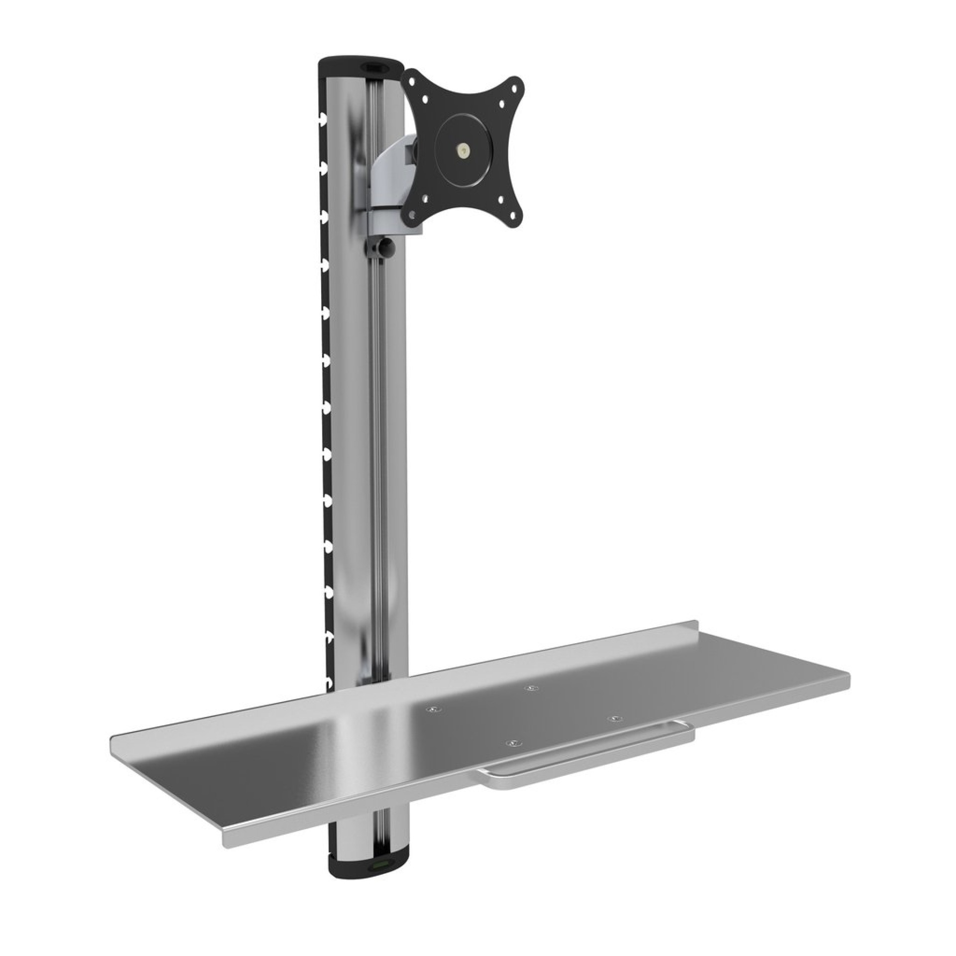 Wall bracket for 1 LCD 15"-27" with keyboard shelf