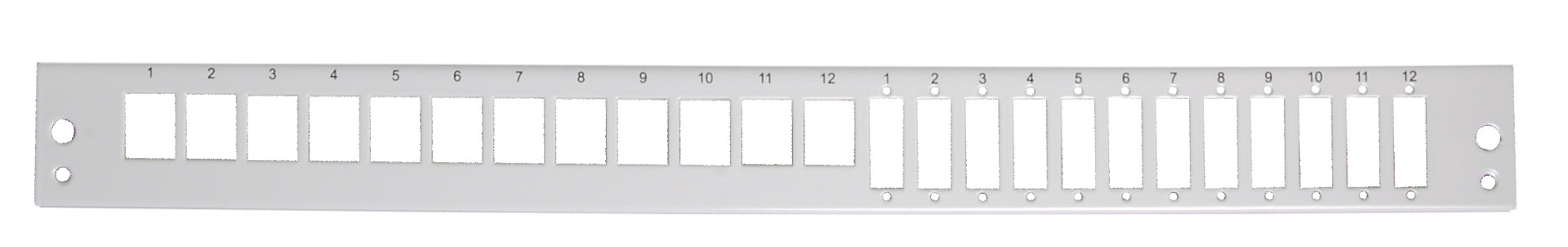 Front Panel 1U 12xKeystone+ 12x SC- Simplex, RAL7035