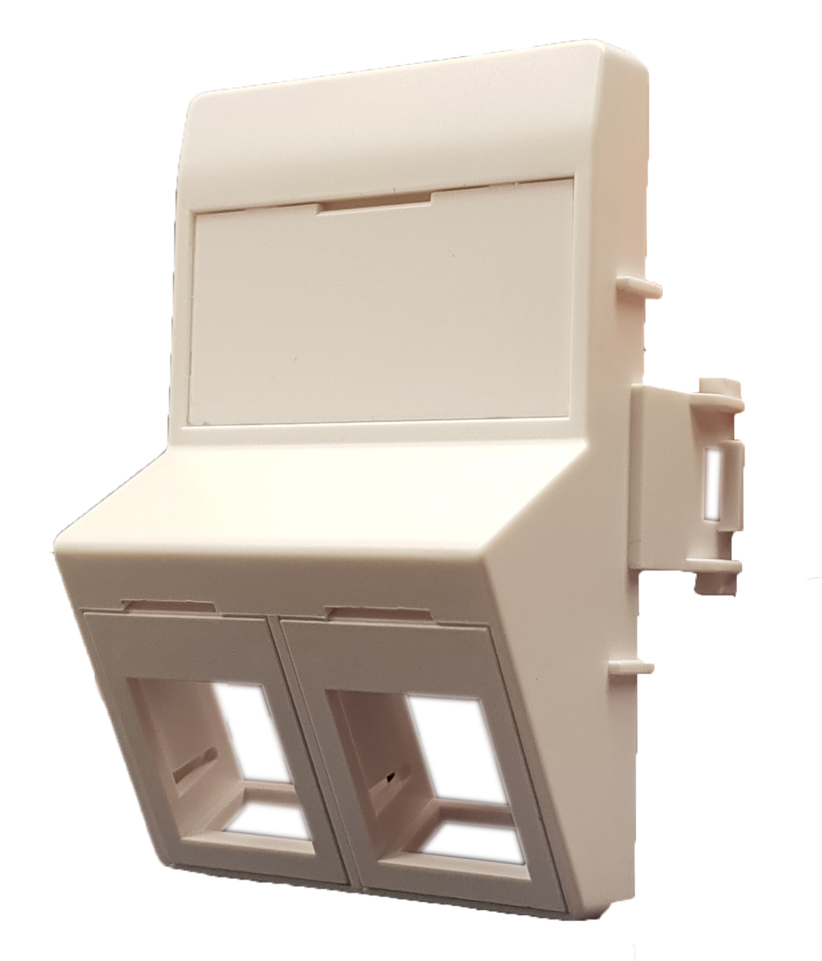 Data Outlet 2 x RJ45 Keystone Type C Angled, White