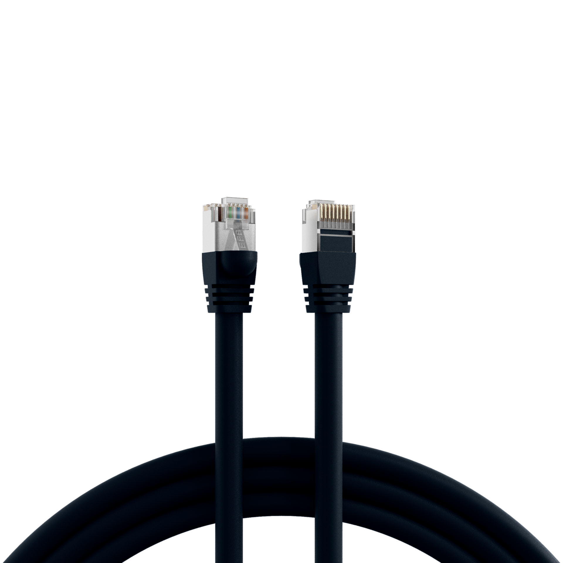 RJ45 Patch cable S/FTP, Cat.6, PVC, short boot, UL, 1m, black