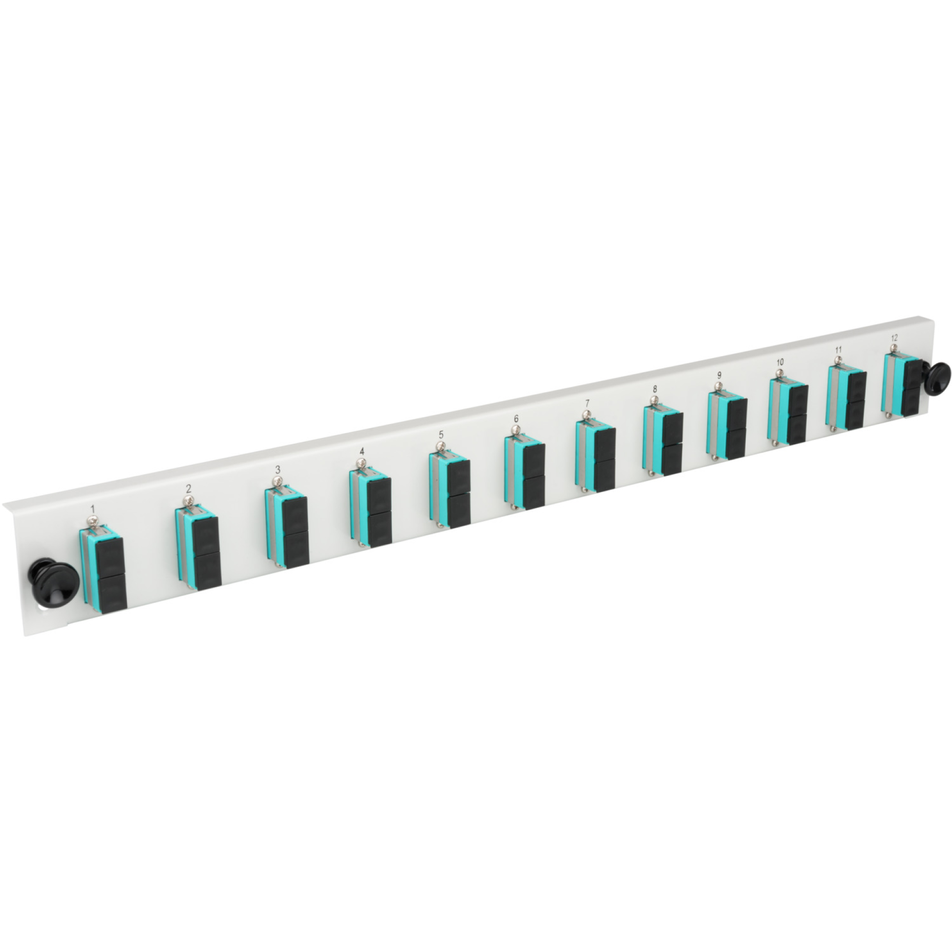 Equipped Front Panel with 12 x SC Duplex Adapter OM4 vertical, grey