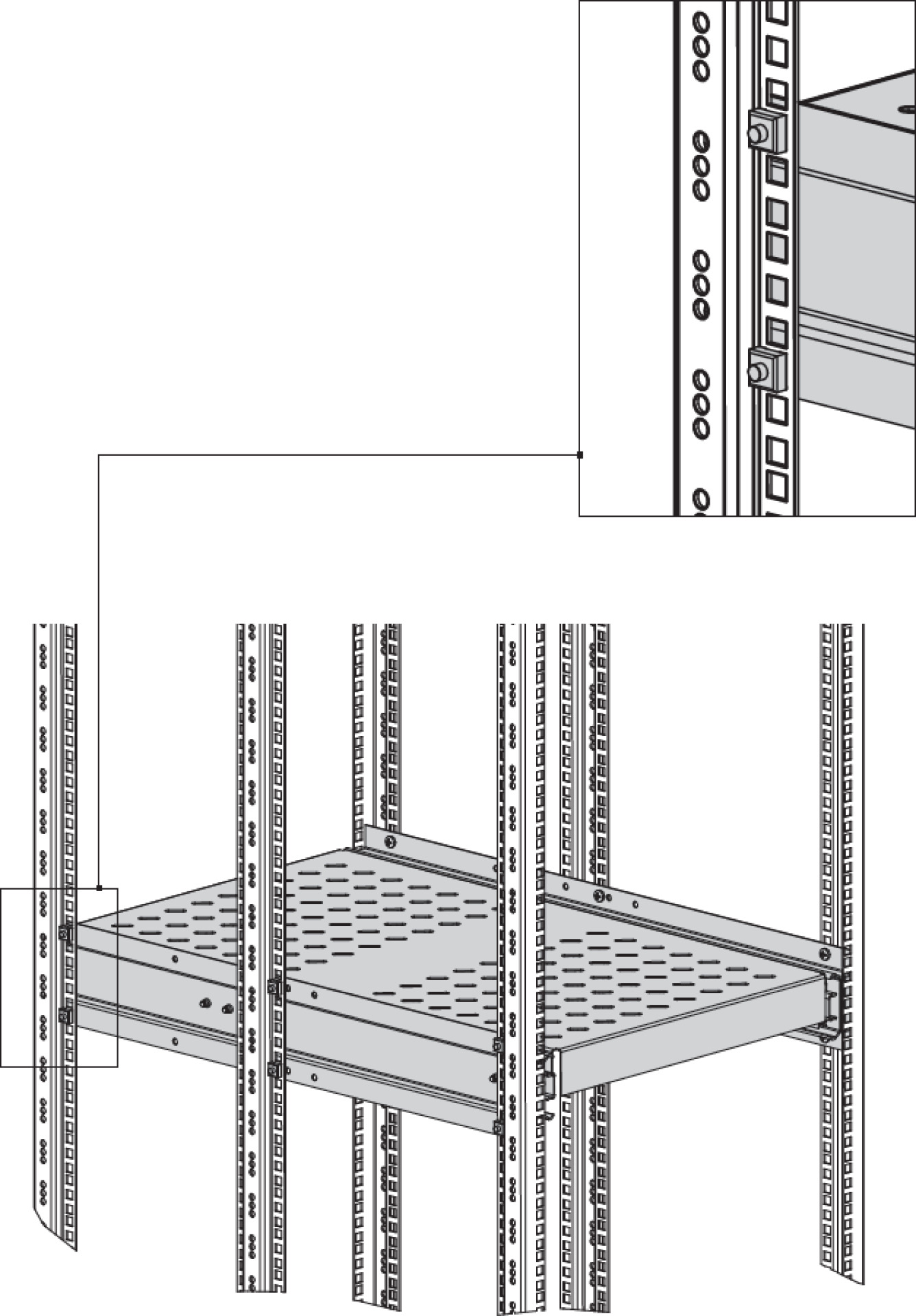 Schwerlast Fachboden, ausziehbar, 6 x Seitenmontage, 140 kg, RAL9005