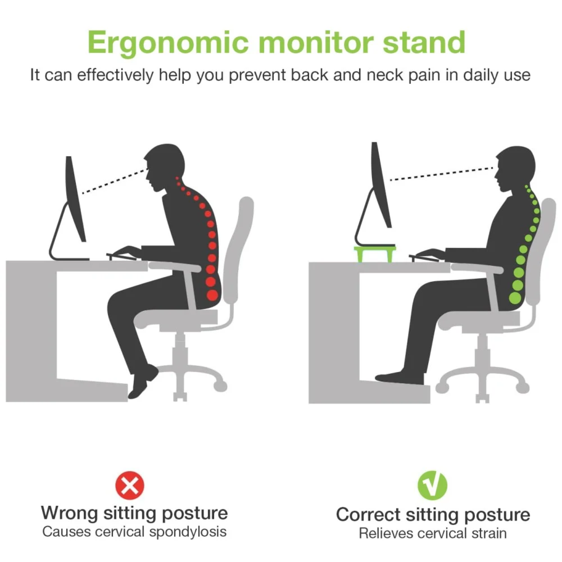 Techly Universal and Ergonomic Monitor Stand