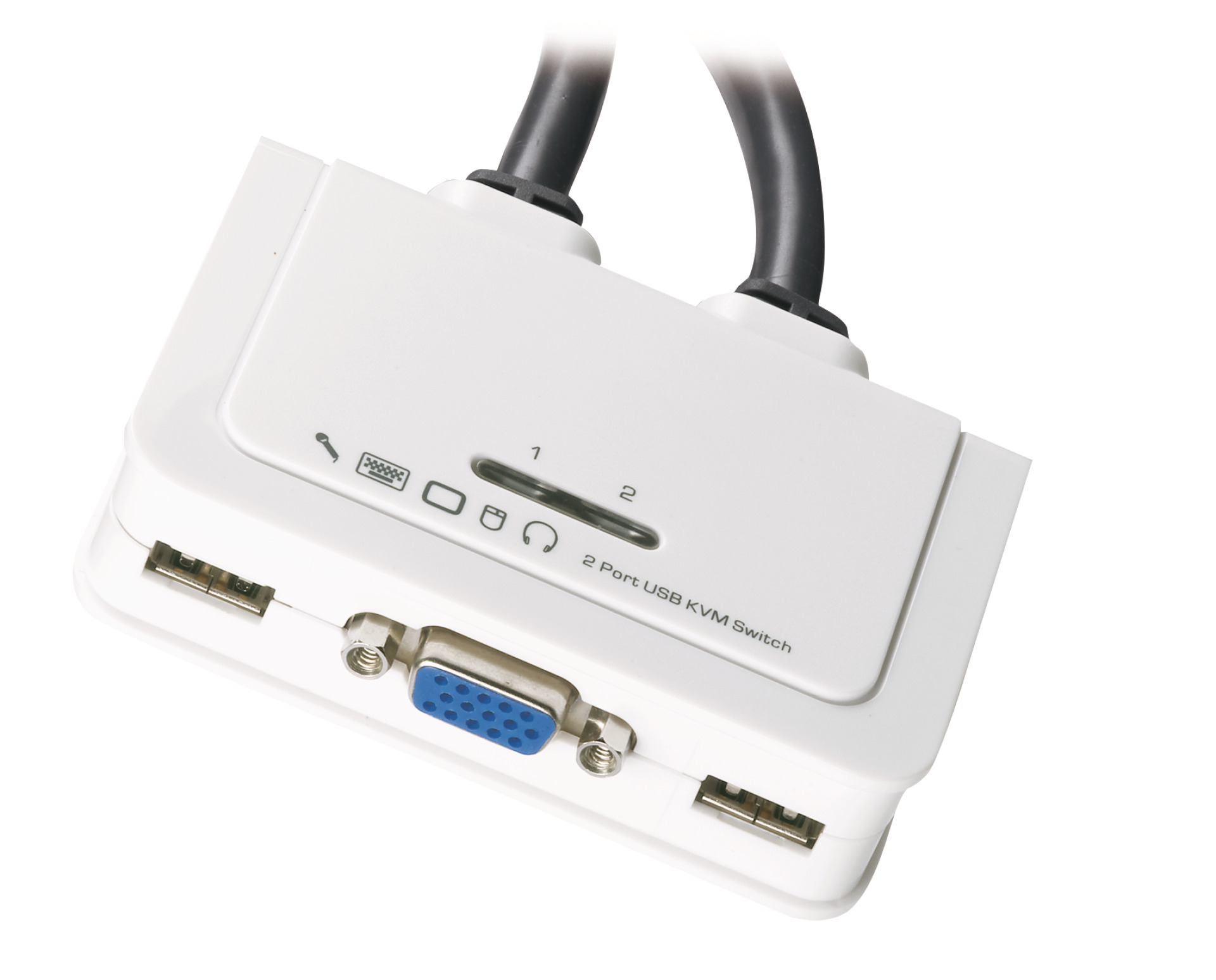 2-Port KVM VGA-USB-Audio with cable sets 2x 0,9m