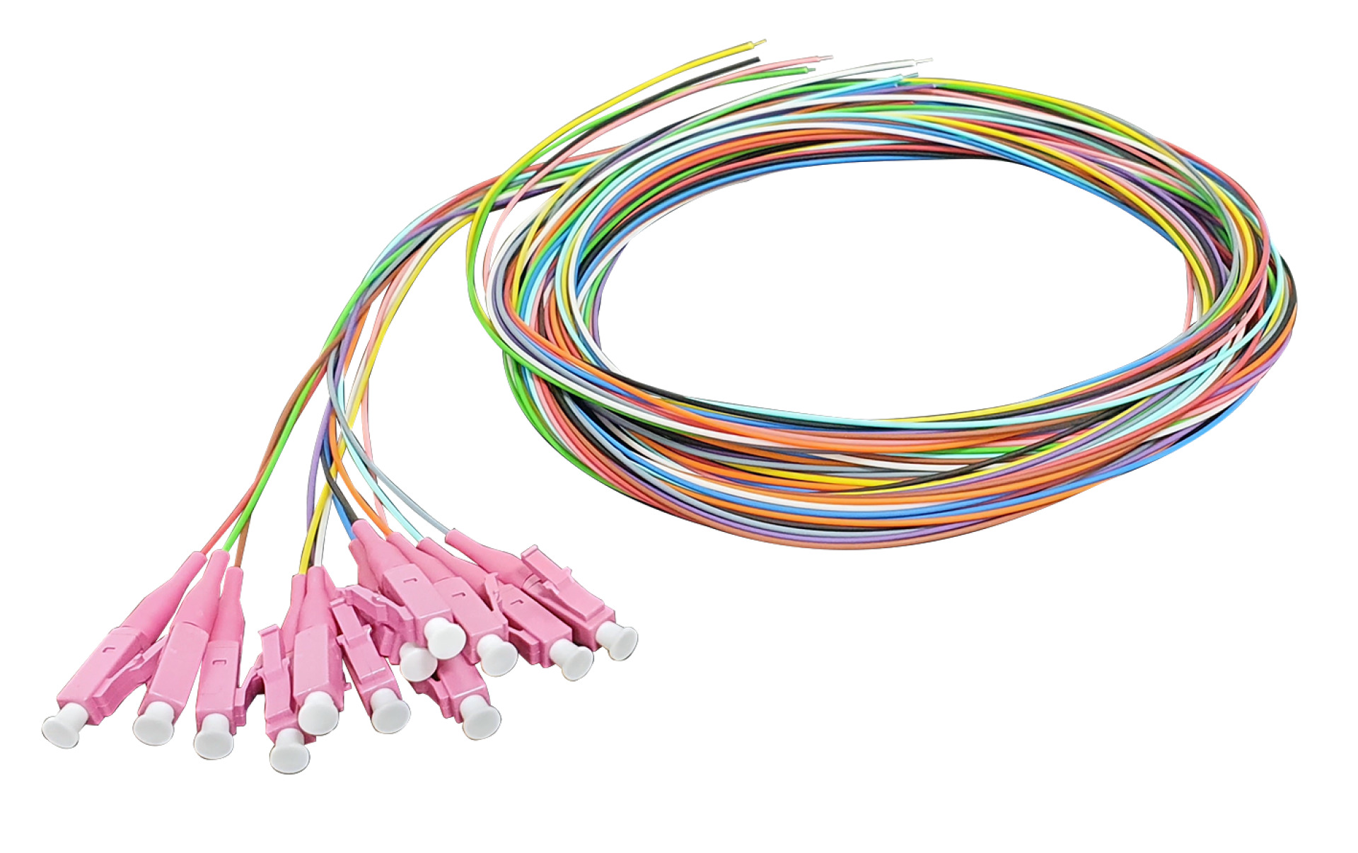 Fiber pigtail 12 set LC 50/125µ, OM4, 2m