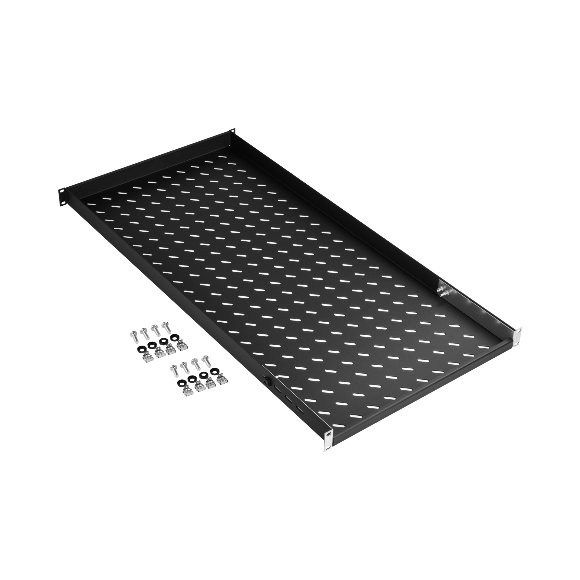 19" 1U Shelf, Fixed, MD 950..1050 mm, Max. Load 120 kg, CD 1200, RAL9005